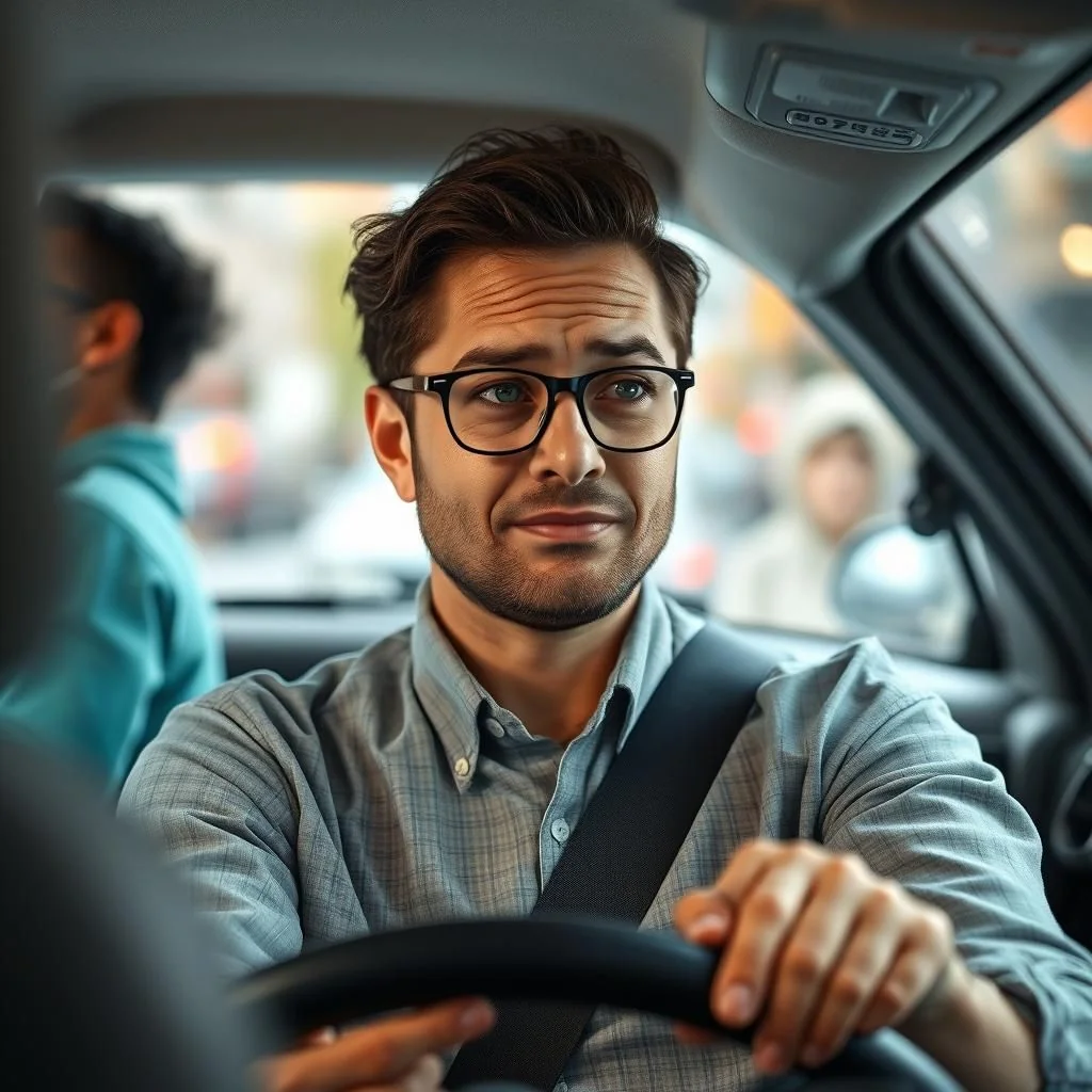 A person driving safely after macular hole surgery.