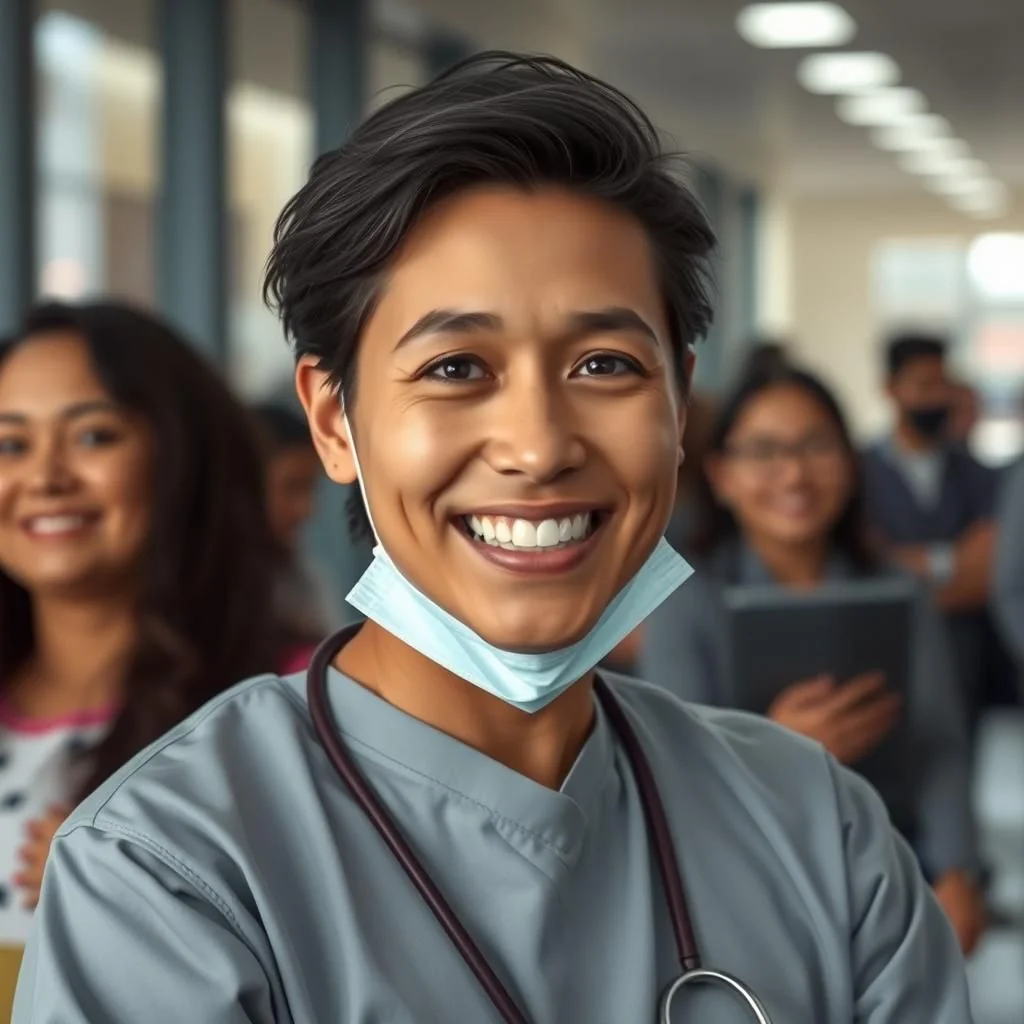 A patient undergoing straight teeth surgery for a confident smile.