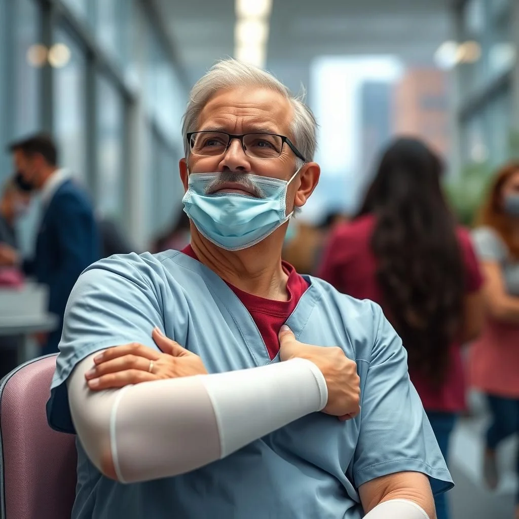 Arm compression sleeves after surgery for comfort and healing.